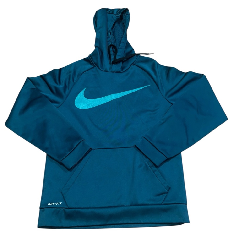 Women’s Nike Dri-Fit Pullover Hoodie Blue Teal Size Small Pockets